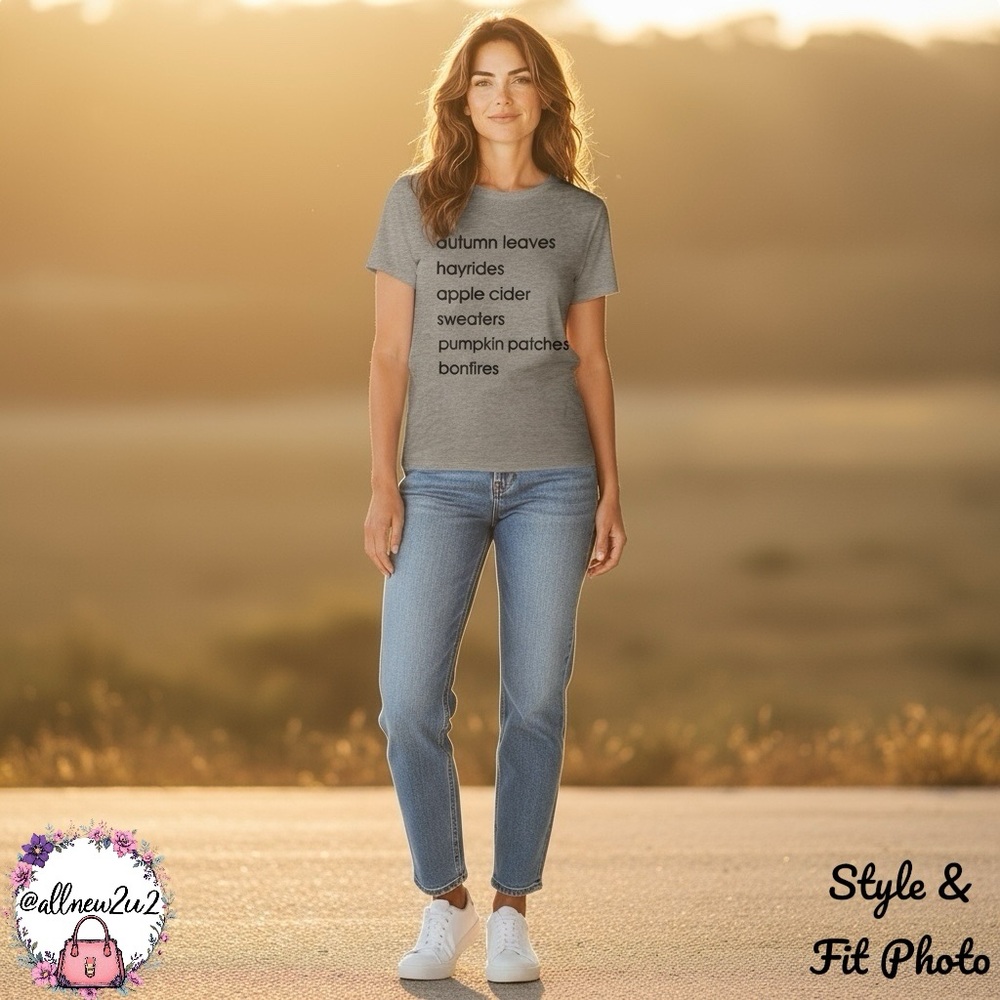 Happy Fall T-Shirt Gray Size XL